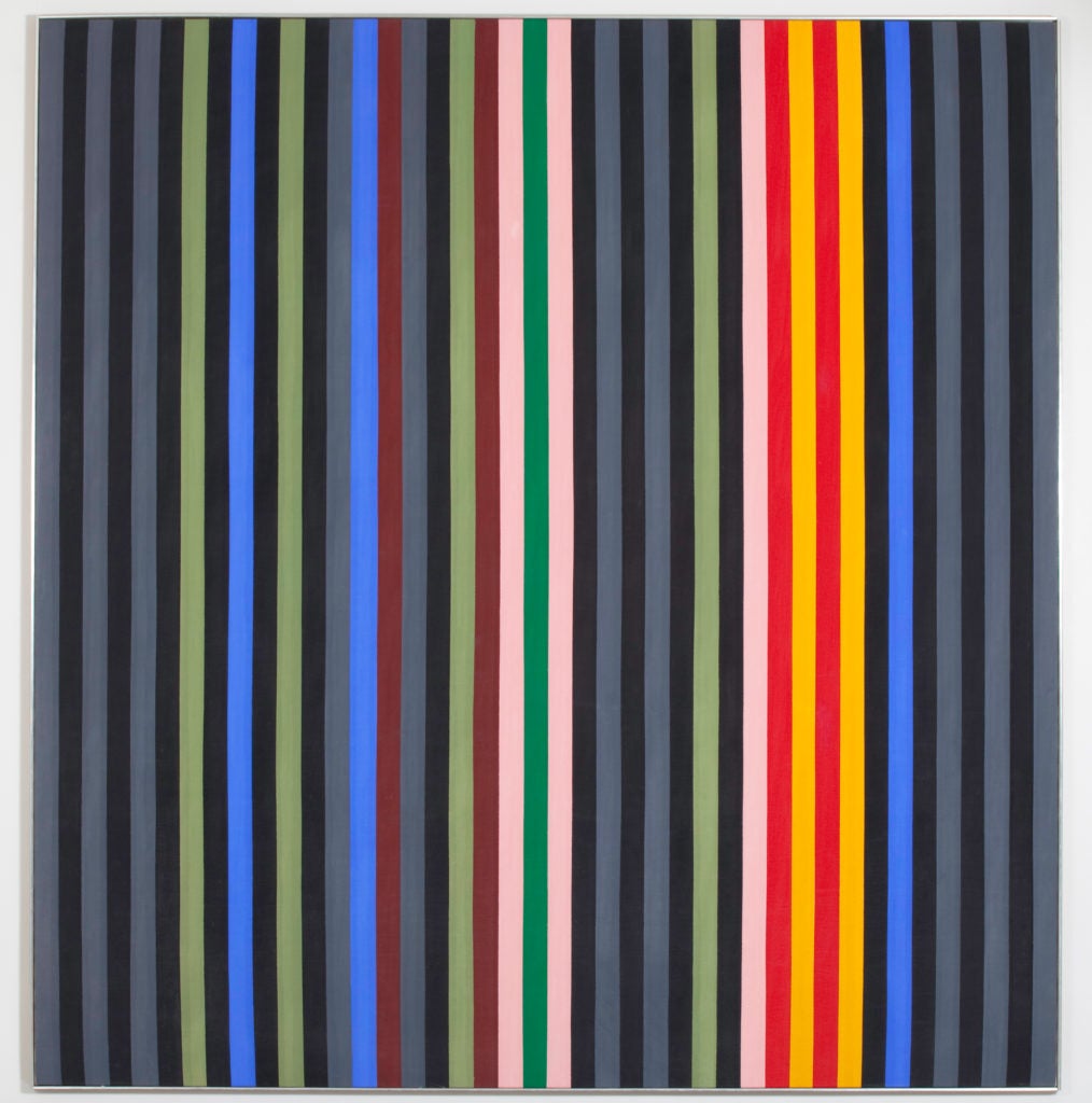 Gene Davis's 1964 painting, Black Rhythm.