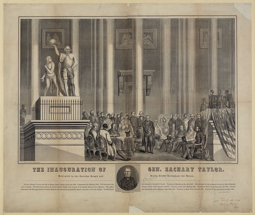 The inauguration of Gen. Zachary Taylor--Dedicated to the Various Rough and Ready Clubs throughout the Union / Drawn on the spot by Wm. Croome