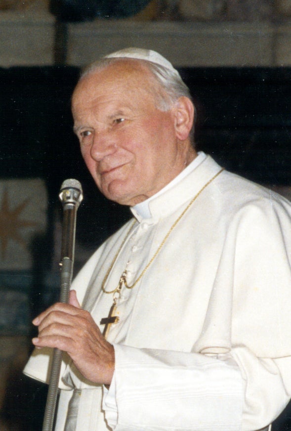 Pope John Paul II in 1991. (Source: Wikimedia Commons)