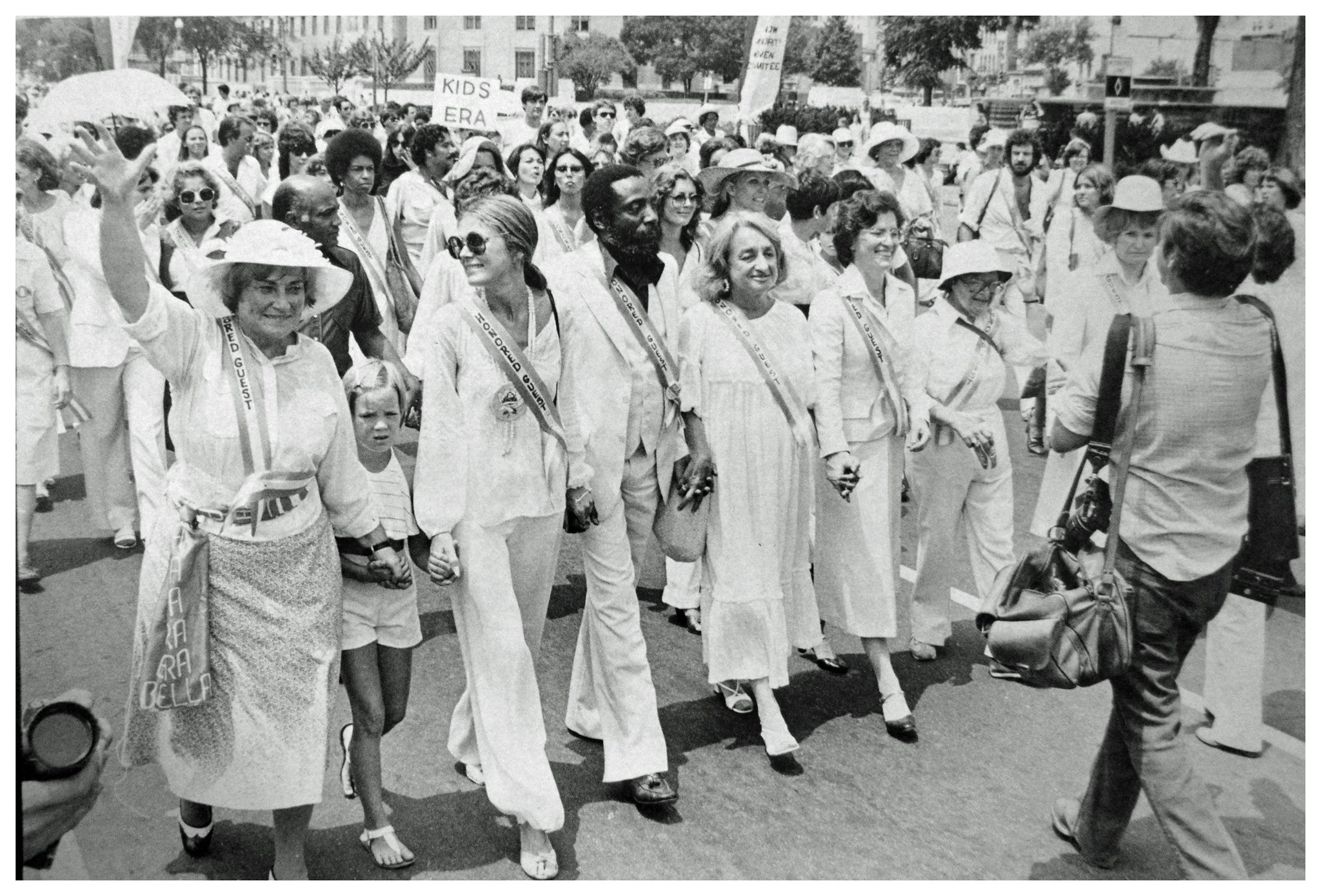 Women’s rights leaders head up ERA march The vanguard of an Equal Rights Amendment demonstration marches down the national Mall toward the U.S. Capitol July 9, 1978.