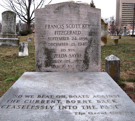 Grave of F. Scott Fitzgerald and his wife, Zelda in Rockville's St. Mary's cemetery. (Source: Wikipedia) Grave of F. Scott Fitzgerald and his wife, Zelda in Rockville's St. Mary's cemetery. (Source: Wikipedia)