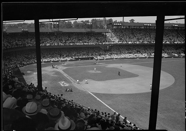 A view of Griffith Stadium from right field during a ballgame, 1933. (Photo Credit: Theodor Horydczak, Library of Congress)