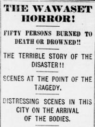 The Evening Star broke the news of the Wawaset disaster to Washingtonians on August 9, 1873. (Source: Library of Congress) Wawaset Horror Headline from Washington Evening Star Newspaper, August 9, 1873. (Source: Library of Congress)