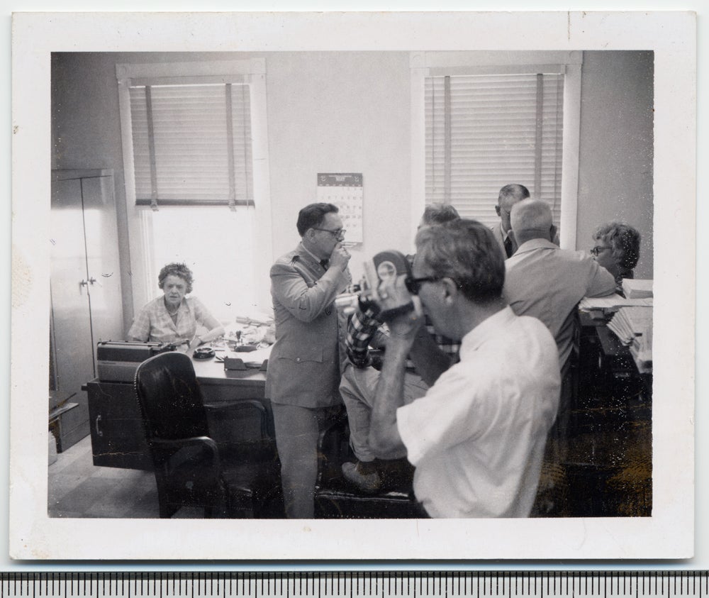 Inside of the Selective Services building in Catonsville after the Catonsville Nine action. (Source: Baltimore Library, Catonsville Branch.) Inside of the Selective Services building in Catonsville after the Catonsville Nine action. (Source: Baltimore Library, Catonsville Branch.)