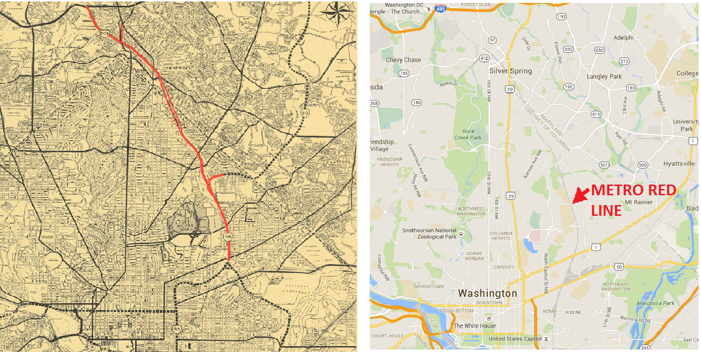 comparison Part of Metro's Red Line now runs along the planned freeway route.