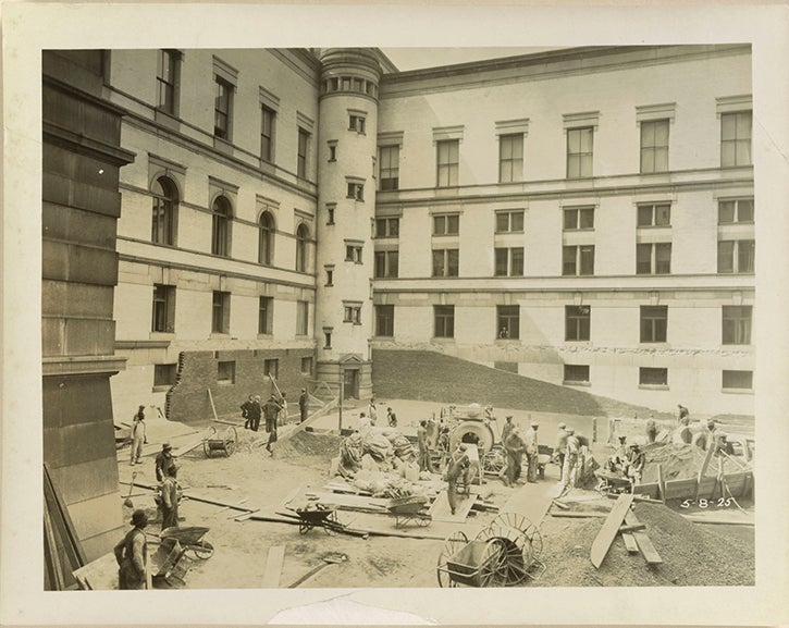 ”The Coolidge auditorium under construction, 1925.” (Photo Source: Coolidge Foundation Collection, Music Division, Library of Congress) https://www.loc.gov/exhibits/elizabeth-sprague-coolidge-chamber-music/from-berkshire-hills-to-capitol-hill.html