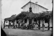 Gen. Martin D. Hardin and staff at Fort Slocum (Credit: LOC)