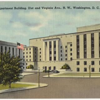 War Department Building, 21st and Virginia Ave., N. W., Washington, D. C. (Source: Boston Public Library, Tichnor Brothers Postcard Collection)