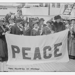 American delegates to the International Congress of Women which was held at the Hague, the Netherlands in 1915. (Source: Library of Congress)