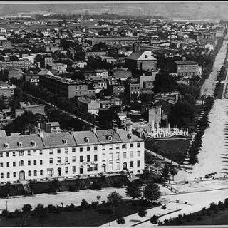 Handy, Levin C, photographer. SE view from dome of U.S. Capitol, showing Carroll Row present site of Library of Congress in left foreground. Washington D.C, ca. 1880. Photograph. https://www.loc.gov/item/2005697020/.