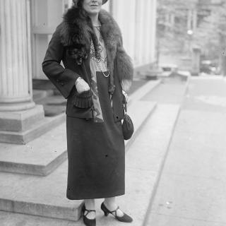 Ethel Barrymore standing, 1925.