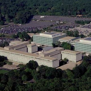 An aerial shot of the Langley CIA complex