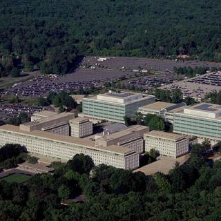 An aerial shot of the Langley CIA complex
