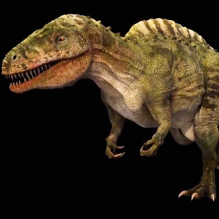 3D model of green two-legged T.rex-like dinosaur.