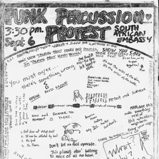 Punk Percussion Protest at South African Embassy Poster