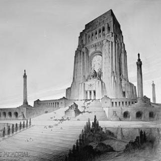sketch by Geddes of the Mothers Memorial