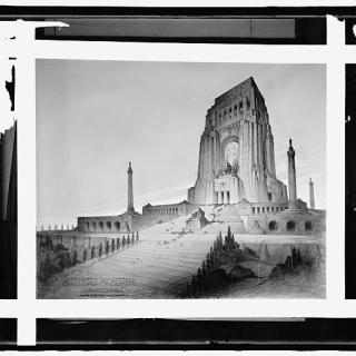 sketch by Geddes of the Mothers Memorial