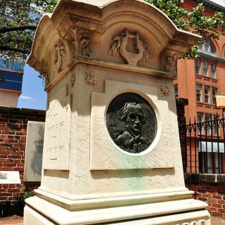 Edgar Allan Poe's modern marble monument