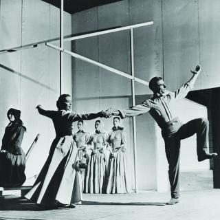 The Martha Graham Dance Company performs “Appalachian Spring” on the stage of the Library’s Coolidge Auditorium on Oct. 30, 1944. The Elizabeth Sprague Coolidge Foundation Collection, Music Division.