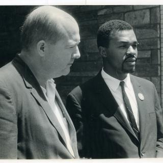 Marion Barry (right) stands next to L.D. Pratt (left) in 1966. (Reprinted with permission of the DC Public Library, Star Collection, © Washington Post.)