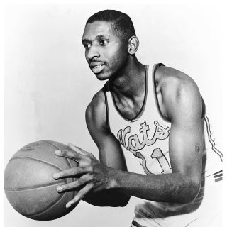 Earl Lloyd of the Syracuse Nationals poses for a portrait circa 1950 in Syracuse, New York.