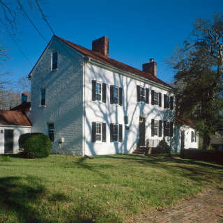The house of Henrietta and Caleb Bentley, where President Madison spent the night in Brookeville, still stands today. (Maryland State Archives)