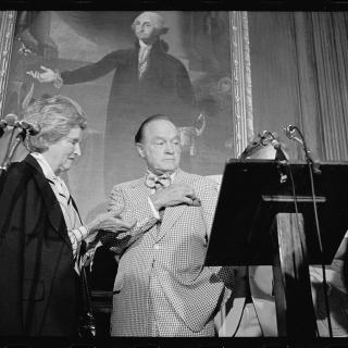 Bob Hope receives plaque on Capitol Hill in 1978. (Credit: Marlon S. Trikosko, Library of Congress)