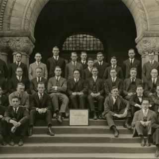 Harvard Law Review Staff Photo circa 1921-1922. Houston, in the back row, was the first Black editor of the review.