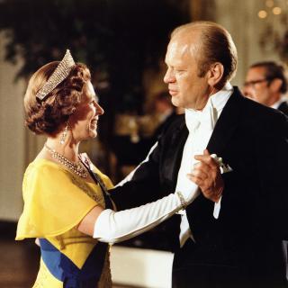 President Gerald Ford and Queen Elizabeth dance during the state dinner in honor of the Queen and Prince Philip.