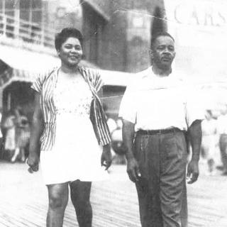 Ralph Collins (right), shown here with his wife, created the Friendly Cab Company when he recognized that residents of their Green Valley community needed reliable transportation to the hospital. (Source: Collins family photo)