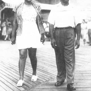 Ralph Collins (right), shown here with his wife, created the Friendly Cab Company when he recognized that residents of their Green Valley community needed reliable transportation to the hospital. (Source: Collins family photo)