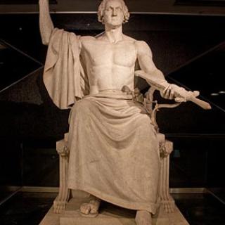Horatio Greenough's classical George Washington sculpture. (Photo source: Wikipedia)