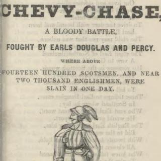 The title page of a nineteenth century book of ballads containing "the Ballad of Chevy Chase"
