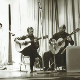 Three musicians on stage