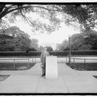 Dr. S.M. Johnson with Zero Milestone. (Photo source: Library of Congress)