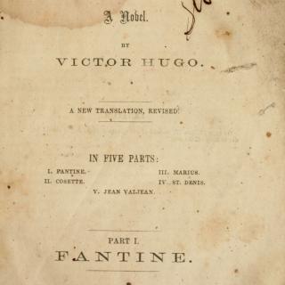 Cover page from West & Johnston translation of Les Miserables, which was distributed to Confederate soldiers during the Civil War. (Source: Hathi Trust)