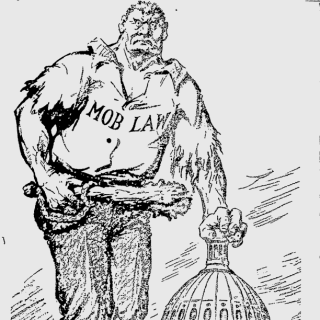 Cartoon from the front page of the Afro-American newspaper, July 25, 1919.
