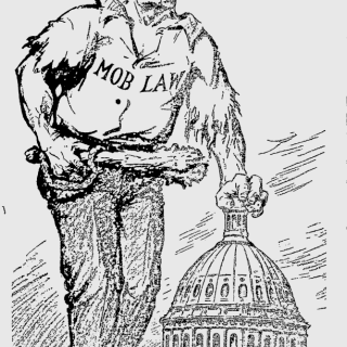 Cartoon from the front page of the Afro-American newspaper, July 25, 1919.