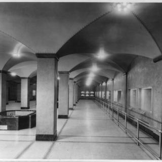 Photo of empty National Aquarium in basement of Department of Commerce, 1932. Image Source: Library of Congress.