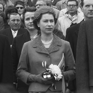 Queen Elizabeth II at University of Maryland football game, October 19, 1957. (Source: Library of Congress)