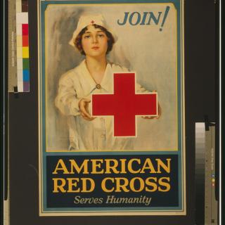 Advertisement poster for the American Red Cross circa. 1914-1918 (Source: Library of Congress)