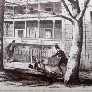 Sketch of Daniel Sickles shooting Philip Barton Key