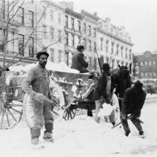 Washingtonians with outdoor jobs, like this snow-removal crew, suffered mightily during Washington's record-setting cold snap of 1899. (Photo source: Library of Congress)