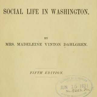 Etiquette of Social Life in Washington book cover
