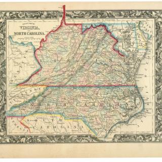1860 County map of Virginia, and North Carolina. (Source: Library of Congress)