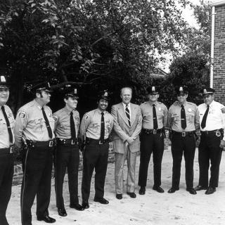 Alexandria Police with President Gerald Ford, 1974.