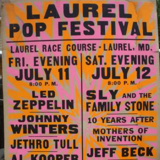 Colorful promotional poster for Laurel Pop Festival.