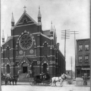 Photo of St. Augustine Catholic Church circa 1899.