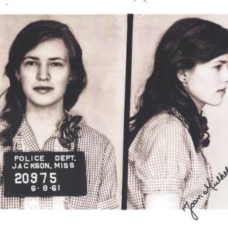 Joan Muholland mugshot after her arrest in Jackson, Mississippi in 1961. (Photo source: Joan Muholland)