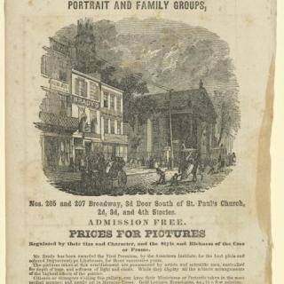Advertisement for Mathew Brady's studio in New York City, 1849